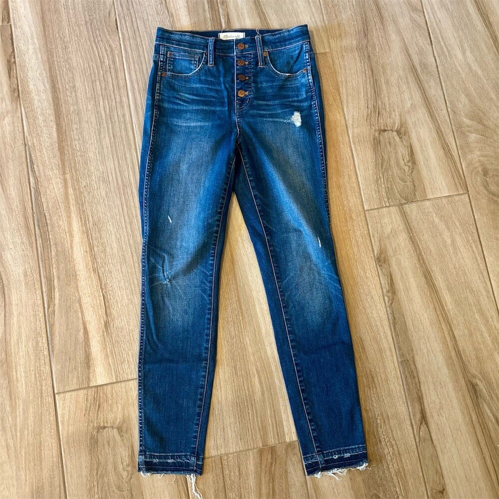 Madewell High-Rise Skinny Jeans Womens Size 26 Medium Wash Button Fly